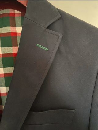 Blazer azul oscuro  forro cuadros