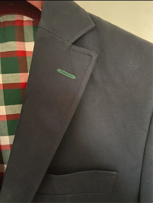 Blazer azul oscuro  forro cuadros