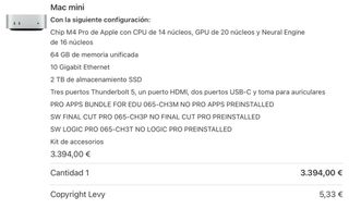 Mac Mini M4 Pro 64Gb RAM 2TB SSD (2024)