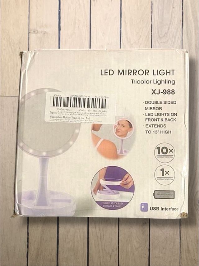 Espejo Maquillaje LED Plegable XJ-988