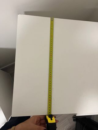 Cajonera blanca de tres cajones, 95,5cm de alto,