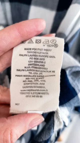 Camisa cuadros Ralph Lauren azul y blanco