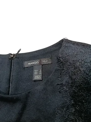 Vestido Negro Midi Mango Suit Talla S