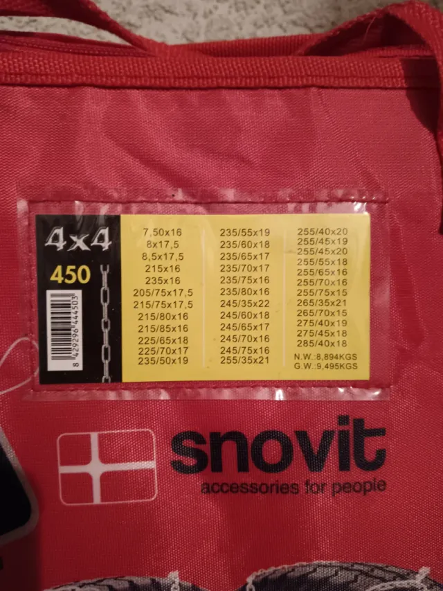 Cadenas de nieve Snovit 4x4. Usadas solo una vez.