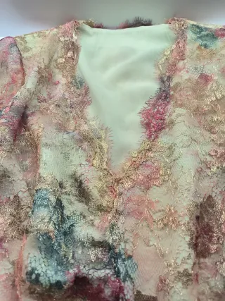 Blusa fiesta encaje floral XL