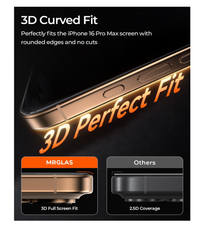 4 Pellicole Vetro Temperato iPhone 16 Pro Max