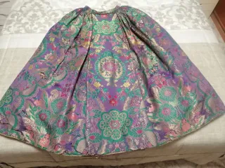 Falda y lazo fallera morado y dorado