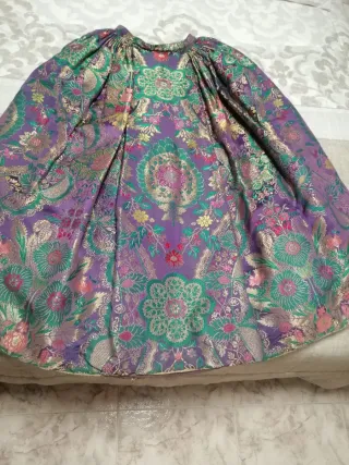 Falda y lazo fallera morado y dorado