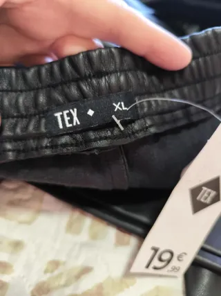 Pantalón polipiel mujer negro