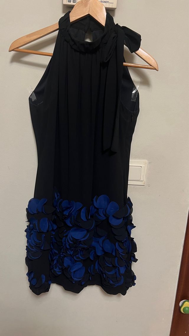 Vestido elegante negro y azul Talla 40