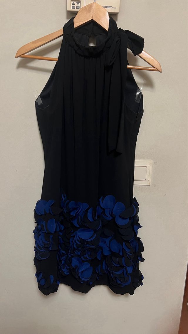 Vestido elegante negro y azul Talla 40