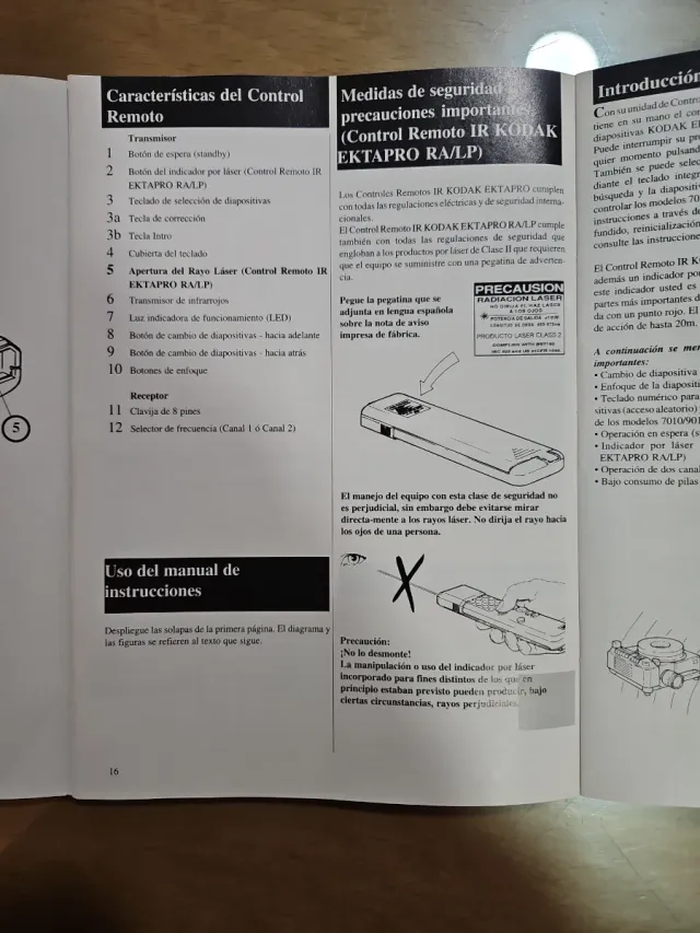 Mando Kodak Ektapro para proyectores de diaposivas