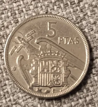 3 Monedas 5 Pesetas 1957 Franco