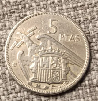 3 Monedas 5 Pesetas 1957 Franco