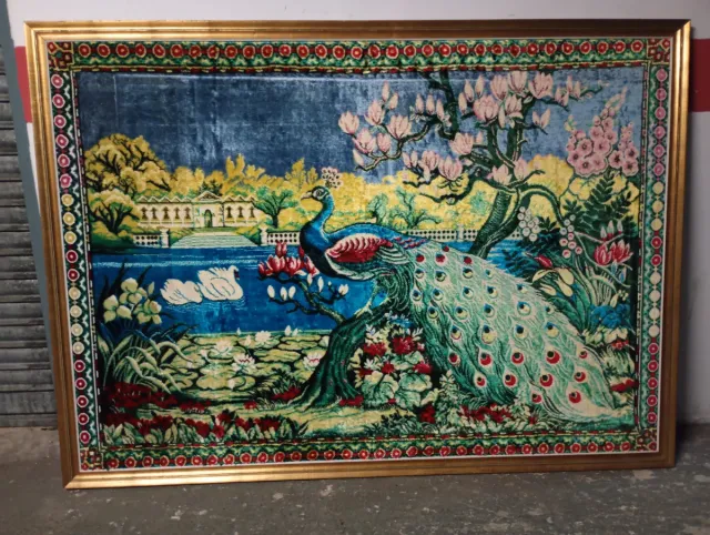 Tapiz pavo real cisne palacio