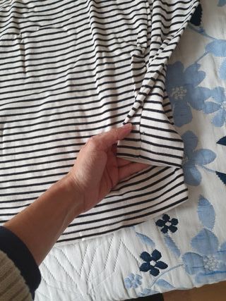 Camiseta premamá rayas beige y marrón