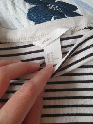 Camiseta premamá rayas beige y marrón