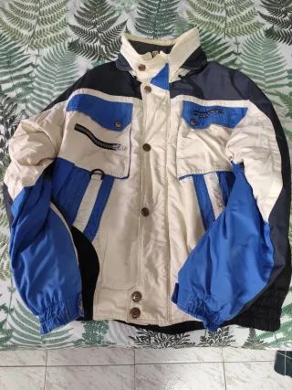 Cazadora Monplay beige y azul