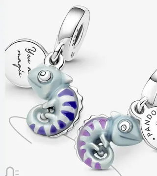 Charm Camaleón Pandora Morado y Plateado