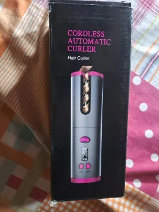 Rizador automático inalámbrico gris/rosa