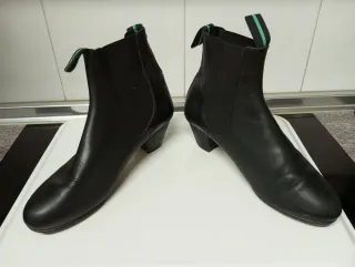 Botines Flamenco Piel Negros Hombre