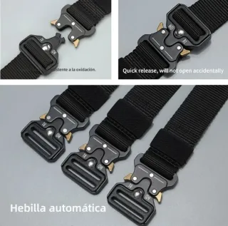 Cinturón Táctico Hebilla Metálica Negra