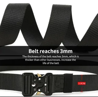 Cinturón Táctico Hebilla Metálica Negra