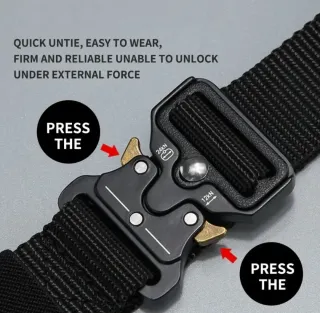 Cinturón Táctico Hebilla Metálica Negra