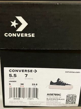 Converse Ctas Cruise Hi Talla 38 black/white