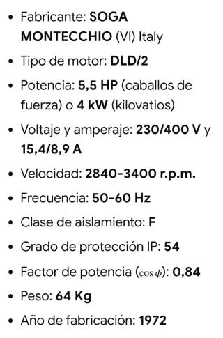 Motor trifásico Soga