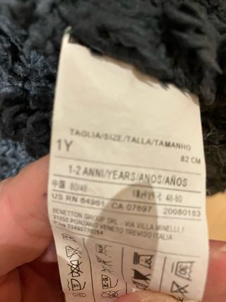 Abrigo Benetton acolchado azul