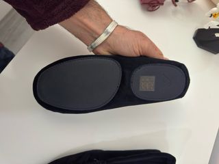 zapatillas de casa armani negras logo azul