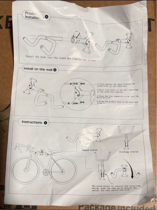 Soporte Pared Bicicleta Plegable