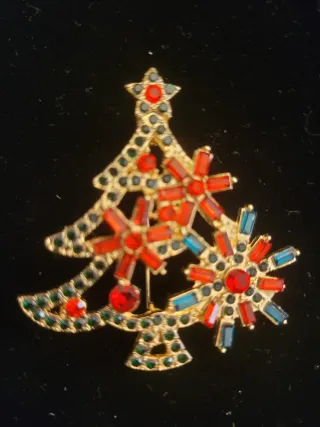 Spilla Albero di Natale con Strass