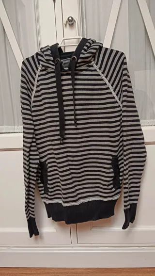 Sudadera Green Coast Rayas Gris y Negro