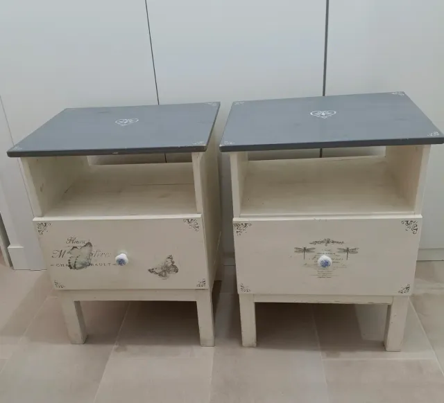 Mesitas de noche rústicas madera