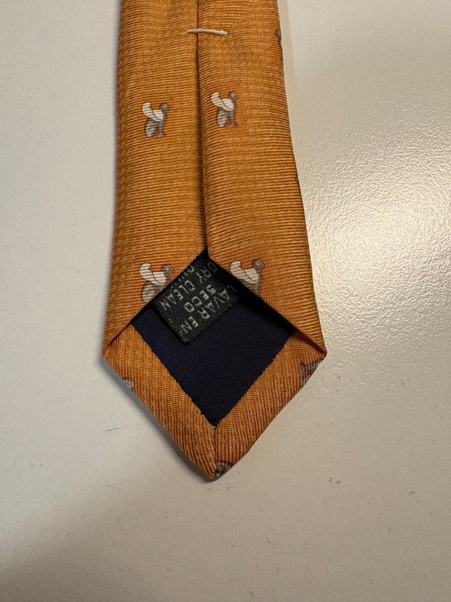 Corbata Olimpo Naranja con Dibujos Blancos