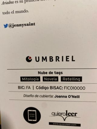 Libro Mitología: Ariadna. Jennifer Saint. Español.