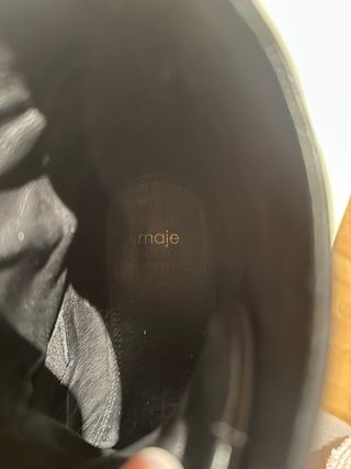 Botines Maje Piel Negros Hebillas Tachuelas