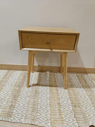 Mesita de noche HOKKSUND roble 1 cajón