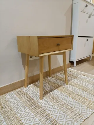Mesita de noche HOKKSUND roble 1 cajón