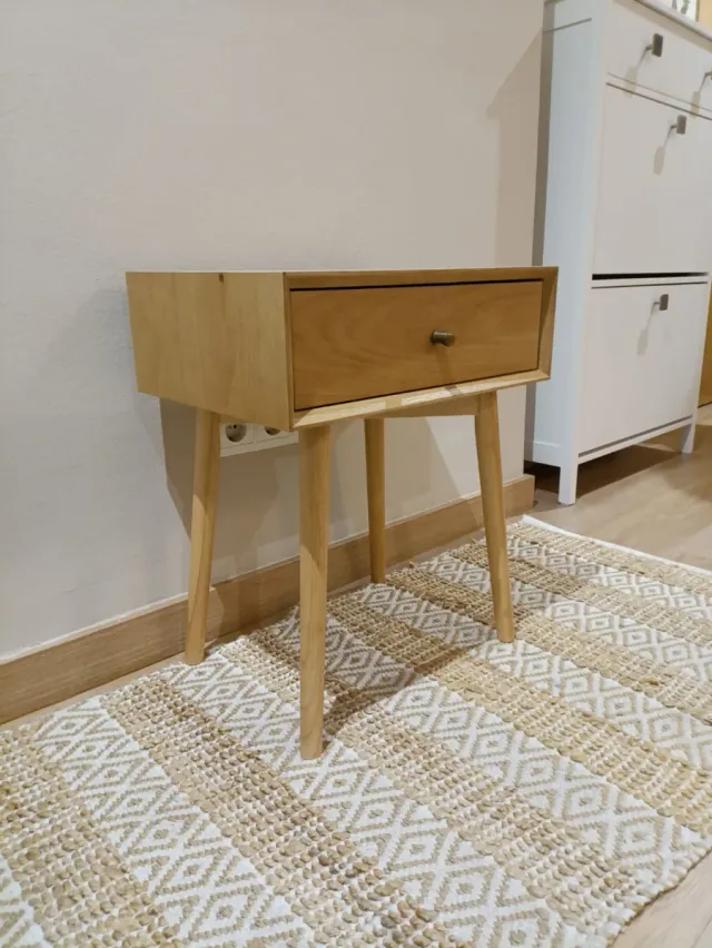 Mesita de noche HOKKSUND roble 1 cajón