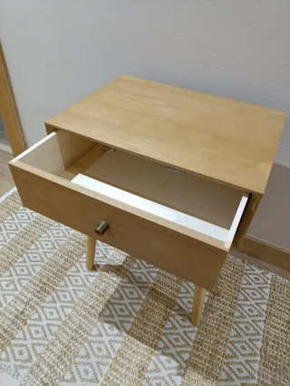 Mesita de noche HOKKSUND roble 1 cajón