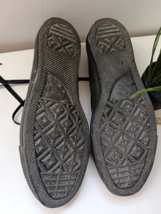 Converse All Star bajo, piel, triple negro T46