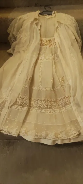 Mañanita antigua organza y seda S.XIX