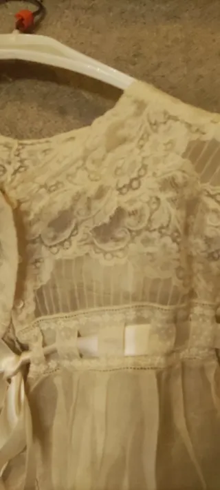 Mañanita antigua organza y seda S.XIX