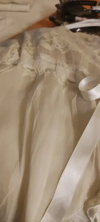 Mañanita antigua organza y seda S.XIX