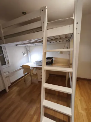 Letto a soppalco Ikea Storå + scrivania + cassettiera