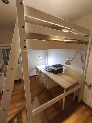 Letto a soppalco Ikea Storå + scrivania + cassettiera