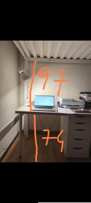 Letto a soppalco Ikea Storå + scrivania + cassettiera